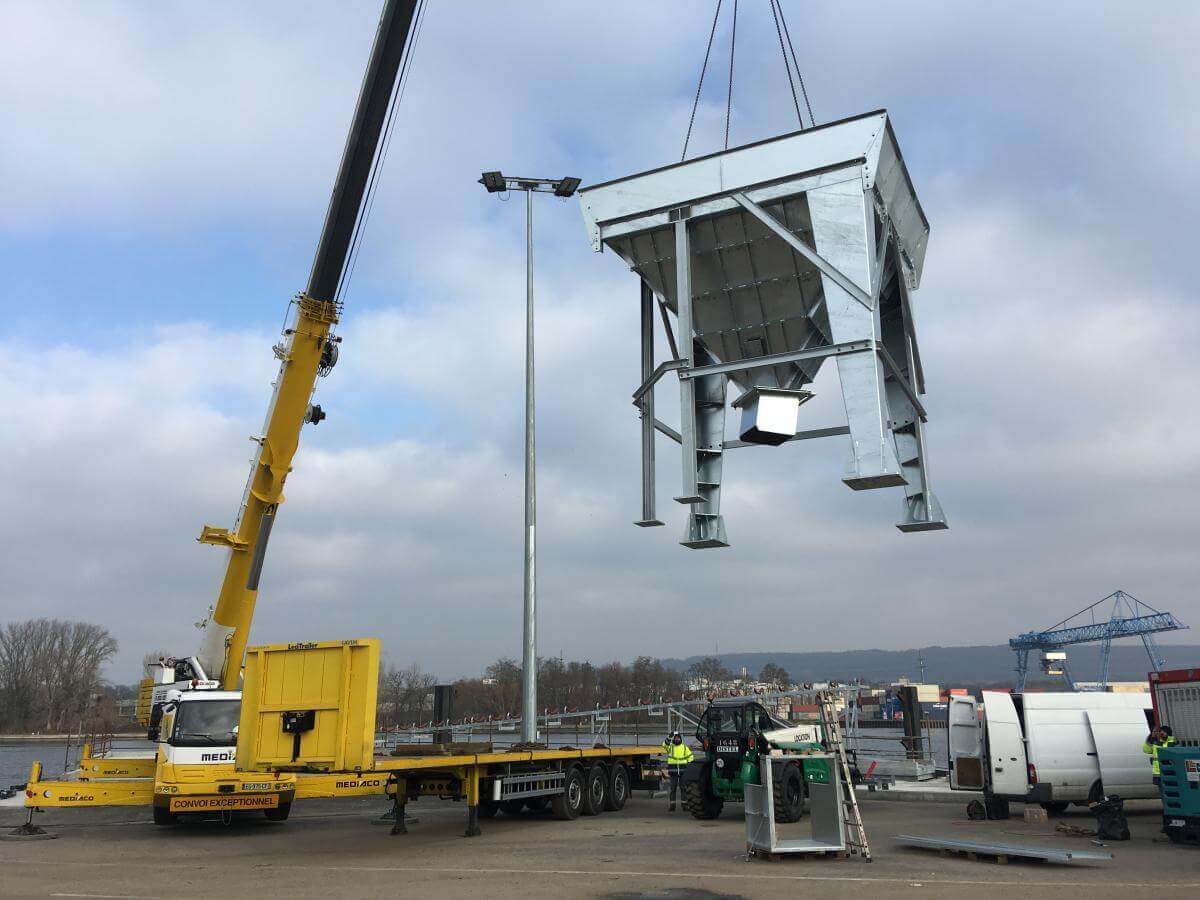Installation d'une trémie