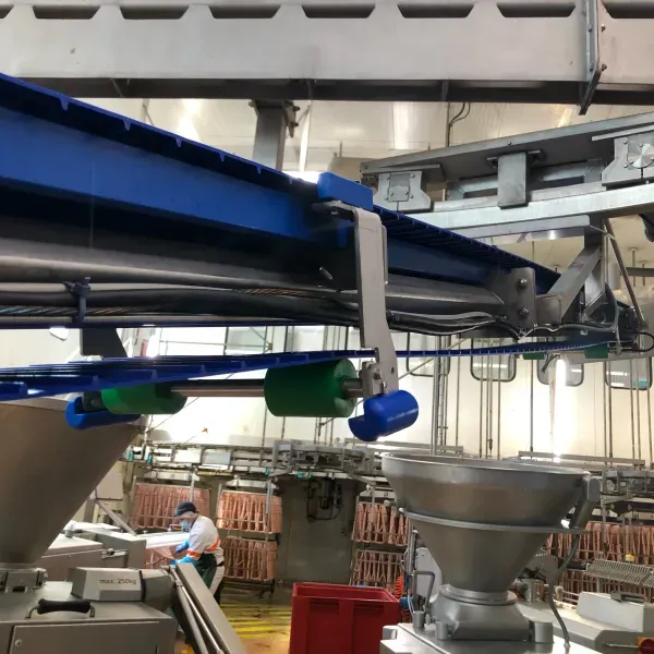 Convoyeur pour l'industrie de la viande